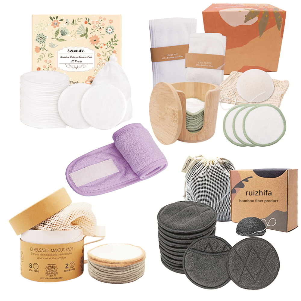 Моющиеся бамбуковые подушечки из микрофибры и хлопка для удаления макияжа многоразовые косметические