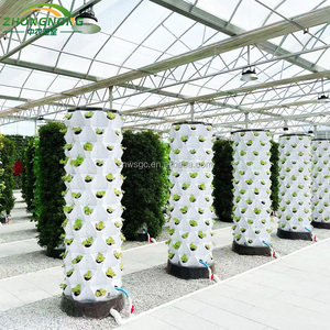 Grandes serres agricoles automatisées <span class=keywords><strong>en</strong></span> <span class=keywords><strong>verre</strong></span>, peu encombrantes, avec système de jardinage aéroponique rotatif <span class=keywords><strong>en</strong></span> tour et système hydroponique pour feuilles - Product Image 1