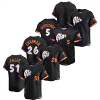 BREMAN 2026 Beige Plus Size San Francisco Home Limited Baseball Shirts Seragam Pendek Cetak Transfer Panas Anti-Bakteri 100%