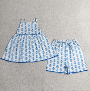 Ensemble de pyjama décontracté rose à pois pour bébé fille, deux pièces, avec débardeur à manches courtes et short à taille élastique avec nœud et ourlet en dentelle, écologique - Product Image 2