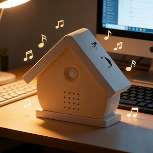 Llamador de Aves con Forma de Casa, Sensor de Movimiento PIR, Luz LED, Control de Volumen, Máquina de Sonido para Hogar, Patio y Camping - Product Image 1