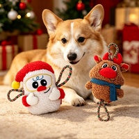 Jouet pour chien en peluche de Noël Zoyi avec corde et sonnette, durable pour la mastication et le jeu interactif, parfait comme cadeau de Noël pour les animaux de compagnie