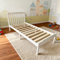 90x190 Modernes Schlafzimmer-Set für Kinder Weißes Bettgestell Holz-Kleinkinderbett Einzelbetten für Mädchen