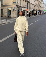Ensemble 2 pièces personnalisé pour femme, tenue de sport modeste en coton pour l'hiver, comprenant une tunique à capuche zippée à manches longues et un pantalon de survêtement pour l'entraînement, collection 2026