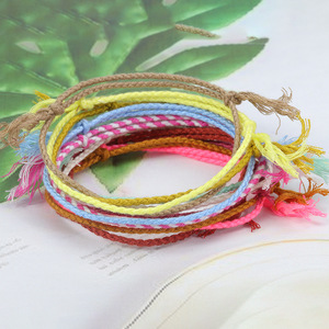 Braccialetto intrecciato in filo di <span class=keywords><strong>cotone</strong></span> più venduto braccialetto semplice e Versatile in stile bohémien - Product Image 2