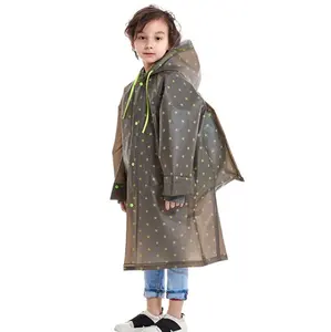 custom all over star printed EVA rain coat waterproof fashion student children boy girl kids school bag raincoat