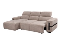 Canapé convertible en L Divanol écologique 2 places pour salon, lit 3 places pour chambre à coucher, mobilier de maison
