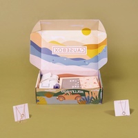 Boîtes à dessert recyclables en carton kraft, emballage simple personnalisé pour pâtisseries, gâteaux et bonbons