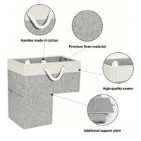 Panier de rangement pliable personnalisé OEM en forme d'escalier avec poignée en corde, organisateur de vêtements portable pour armoire domestique et dortoir