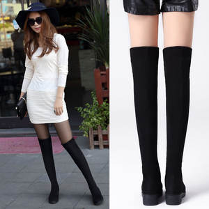 Botas de Invierno para Mujer, Tallas Grandes, por Encima de la Rodilla, Forradas de Felpa, Elásticas, Delgadas, para Piernas Gruesas, Parte Superior de Gamuza, Venta al Por Mayor, Personalizadas - Product Image 2