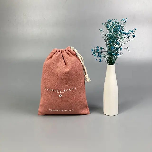 Bolsa de algodón con cordón ajustable, bolsa pequeña de algodón con logotipo personalizado, impermeable