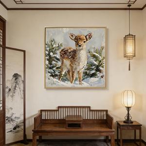 Cute Fawn in Snow Canvas <strong>Wall</strong> Art Charming Wildlife <strong>Print</strong> for Cozy Home Decor - Product Image 4