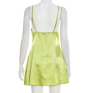 Viviblook D26DS039 Nuevo Vestido de Verano para Mujer, Sexy, sin Mangas, con Encaje Calado, Mini Vestido de Fiesta con Tirantes - Product Image 3