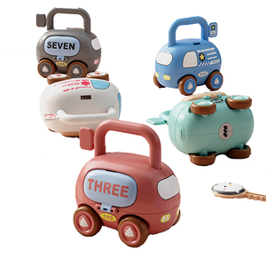 Ensemble de 8 mini-véhicules de dessin animé QS Educational <span class=keywords><strong>pour</strong></span> enfants avec roues libres, jouet éducatif <span class=keywords><strong>pour</strong></span> le comptage des nombres et l'apprentissage des <span class=keywords><strong>chiffres</strong></span> - Product Image 1
