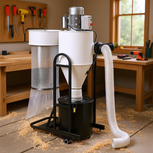 Colector de Polvo Ciclónico de 2Hp y 220V con Tanque de 36.9 Galones para Trabajos de Madera, Equipo de Filtración de Alta Resistencia - Product Image 2