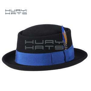 HUAYI HATS Fedora élégant en feutre à bord court Nouveau Super March <span class=keywords><strong>Porkpie</strong></span> avec style de caractère pour la pêche d'affaires décontractée - Product Image 6