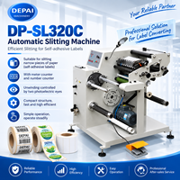 Machine de découpe et de rembobinage automatique d'autocollants, largeur 320 mm, avec compteur de mètres et compteur de numéros pour petits rouleaux