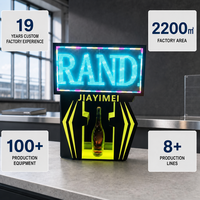 Support d'affichage de bouteilles LED en acrylique personnalisé en gros pour usine, glorificateur de bouteilles lumineux, présentoir à vin avec logo personnalisé, présentoir VIP