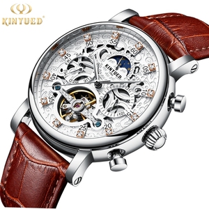 <span class=keywords><strong>KINYUED</strong></span> — <span class=keywords><strong>montre</strong></span> mécanique automatique pour hommes, marque de luxe, à la mode, de bonne qualité, cadran de Phase de lune, J026 - Product Image 1