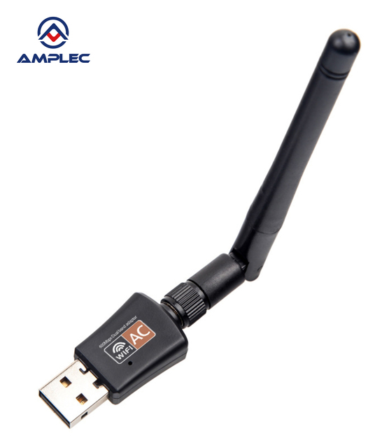 600Mbps Dual Band 2.4/5GHz Wireless USB WiFi Adapter with High Gain Antenna, Plug and Play Network Dongle for PC Laptop