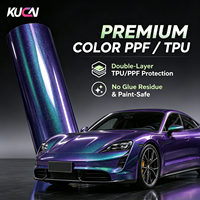 Film de protection de voiture KUCAI en TPU caméléon violet 1,52*15m, film de haute qualité à changement de couleur pour carrosserie de voiture, couleur TPU