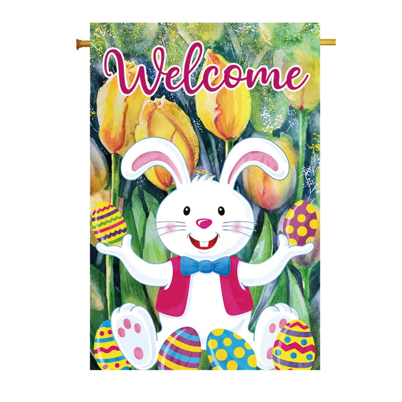 Custom Easter 12.5 x 18 Inch Sublimation Printing Double Sided Garden Yard Flag With Logo