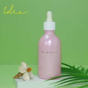 Décoration personnalisée Flacons compte-gouttes en verre de 100ml à paillettes roses pour soins de la peau pour sérum vitaminé et huile d'essence - Product Image 2