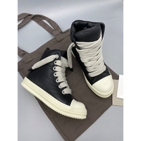 Baskets montantes tendance de luxe pour homme, à semelle épaisse, décontractées, respirantes, à lacets, en toile, couleur unie, style urbain