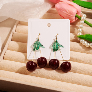Pendientes Colgantes de Cereza de Fruta de Dibujos Animados Pendientes de Resina Acrílicos Bonitos para Estudiante Hoja Verde Exquisita Estilo Coreano Joyería <span class=keywords><strong>al</strong></span> <span class=keywords><strong>Por</strong></span> <span class=keywords><strong>Mayor</strong></span> - Product Image 5