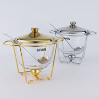 Matériel de réception de mariage professionnel : Réchauds de buffet en verre de luxe 4L avec cuillère