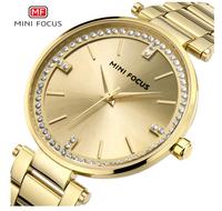 MINI FOCUS MF0031L Jam Tangan Wanita Mewah Kasual Bisnis Quartz dengan Casing Stainless Steel Tahan Air 3BAR