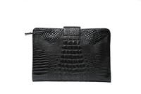 Sac à main unisexe tendance en cuir PU à motif crocodile pour homme et femme, idéal pour iPad et bureau