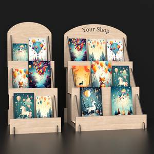 3-Tier Thẻ quà tặng Rack hiển thị Laser Cut svg tập tin cho cửa hàng hoặc truy cập sử dụng - Product Image 1