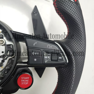 Vente Flash : Bouton de commande R8 en cuir et carbone forgé LED pour volant Audi modèles A3, A4, A4L, A5, A7L, A8, Q5, Q7, B9, A6, R8 - Product Image 2