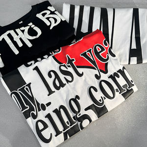 TKAN201 vente en gros vierge bouffée imprimé coton t-shirt personnalisé 3D bouffée impression Logo t-shirt uni graphique surdimensionné t-shirts pour hommes - Product Image 3