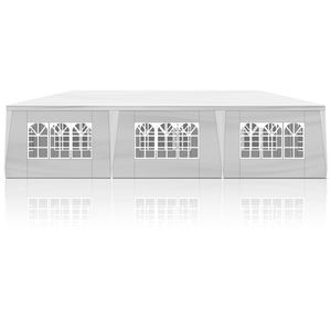 Tente pliante en fer avec revêtement en poudre, blanche, 10x30 pieds, 8 côtés - Product Image 2