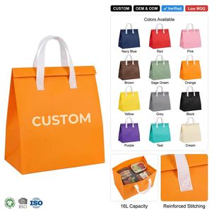 Logo Custom Waterproof Nonwoven Thermal Bag Disposable Cooler Bag Insulated Aluminum Foil Food Delivery Dessert Lunch Takeaway - Product Image 6