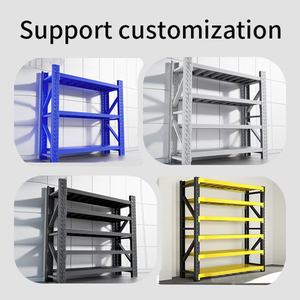 <span class=keywords><strong>Scaffale</strong></span> in Acciaio Resistente <span class=keywords><strong>Nero</strong></span> con Capacità di 500KG, Scaffalatura Metallica Senza Bulloni per Uso Industriale - Product Image 4