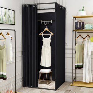 green emerald velvet dress Collapsible Fitting Room VH-03-NT | natural color