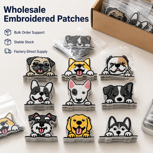 Prêts à expédier : Patchs pour chiens, badges brodés mignons de chiots espionnant, appliques thermocollantes <span class=keywords><strong>Corgi</strong></span> Pug pour sacs et chapeaux, vente en gros en stock - Product Image 3