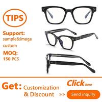 Gafas Ópticas Unisex Retro Cuadradas Sunray TR90 con Montura Completa, Bisagras Metálicas Doradas, Detalle de Remaches y Lentes Transparentes, Venta al por Mayor OEM
