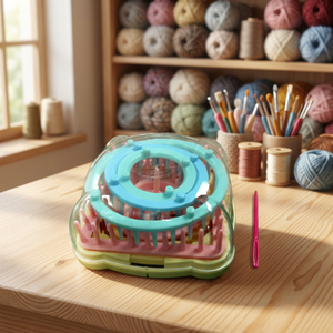 AA0092 Flower Maker Wool Knitting|Portable Plastic Crochet Loom With <b>Needle</b> Round Knitting Kit For Craft Projects - Product Image 2