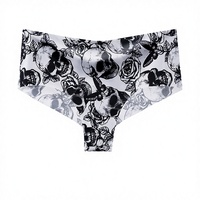Braguitas sin costuras de seda helada para mujer, talla grande, de tiro medio, estampadas, invisibles, transpirables, para deporte y yoga