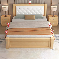 Lit Enfant en Bois Massif Capitonnage Souple Luxe Léger, Cadre de Lit en Bois pour Chambre d'Enfant