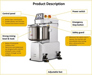 Máy trộn bột mì xoắn ốc công nghiệp 25kg, máy trộn bột pizza xoắn ốc để bán - Product Image 3