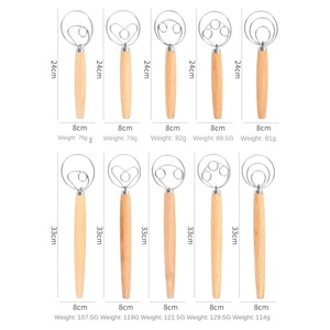 เครื่องตีแป้งขนมปังเครื่องผสมด้วยมือทำจากไม้เครื่องมืออบขนมปัง - Product Image 2