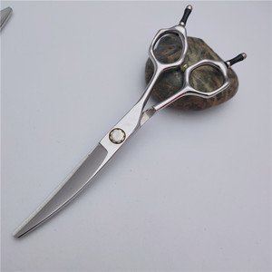 Ciseaux de coiffure professionnels en acier inoxydable 9Cr, lame courbée, grande capacité, double queue, 6 pouces - Product Image 1