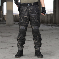 Pantalon tactique de chasse et de paintball IDOGEAR pour hommes G3 Camo, pantalon camouflage, pantalon tactique avec genouillères, pantalon BDU
