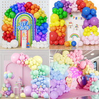 Kit de Guirlande d'Arche de Ballons en Latex Colorés pour Anniversaire Mariage, Ensemble de Décoration Joyeux Anniversaire, Kits de Guirlandes de Ballons de Fête