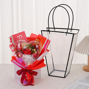 Bouquet de fleurs de savon en forme de cœur en acrylique <span class=keywords><strong>Pop</strong></span> <span class=keywords><strong>It</strong></span> Nouveau cadeau de la Saint-Valentin Ours en peluche Fleur éternelle - Product Image 3